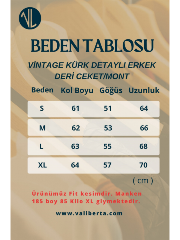 Vintage Kürk Detaylı Erkek Deri Ceket/Mont - Bej