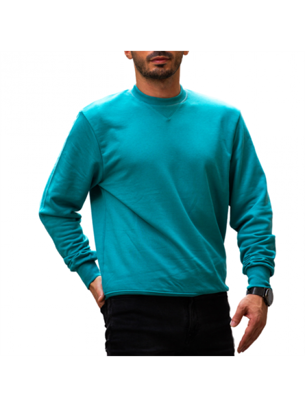 Bisiklet Yaka Basic Sweatshirt - Mavi