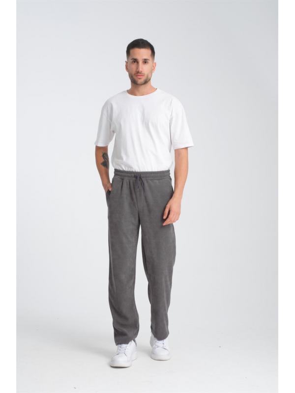 Baggy Kalıp Şönil Kumaş Jogger Pantolon - Füme