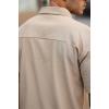 Fitilli Yarım Fermuar Oversize T-shirt - Bej