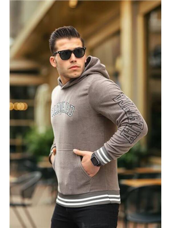 Harvard Nakışlı Polar Sweatshirt - Vizon