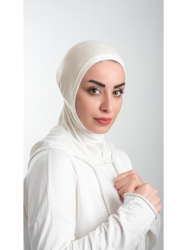 Krem Pratik Hazır Geçmeli Tesettür Bone Sandy Kumaş Spor Hijab 2113_40