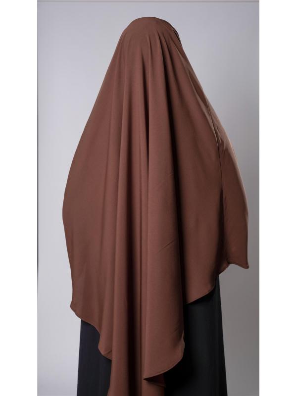 Kahverengi Pratik Hazır Geçmeli Tesettür Eşarp Medine İpeği Bağcıklı Sufle Hijab 2301_14