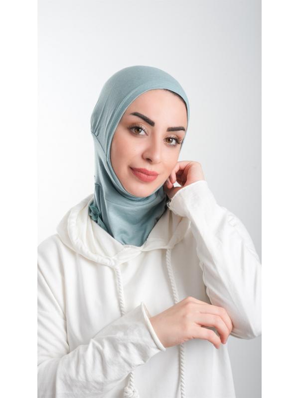 Çağla Yeşili Pratik Hazır Geçmeli Tesettür Bone Sandy Kumaş Spor Hijab 2113_32