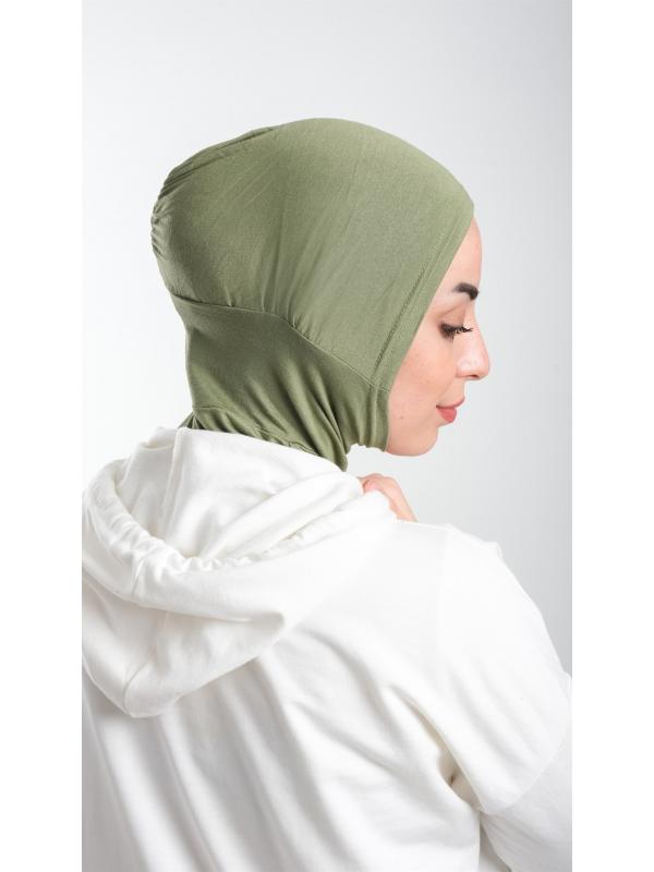 Fıstık Yeşili Pratik Hazır Geçmeli Tesettür Bone Sandy Kumaş Spor Hijab 2113_36