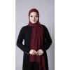 Bordo Pratik Hazır Geçmeli Şal Şifon Kumaş Hijab Bone 3009_16