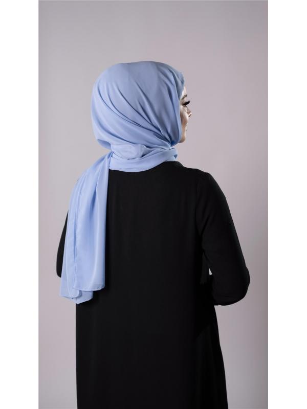 Bebe Mavisi Pratik Hazır Geçmeli Şal Şifon Kumaş Hijab Bone 3009_11