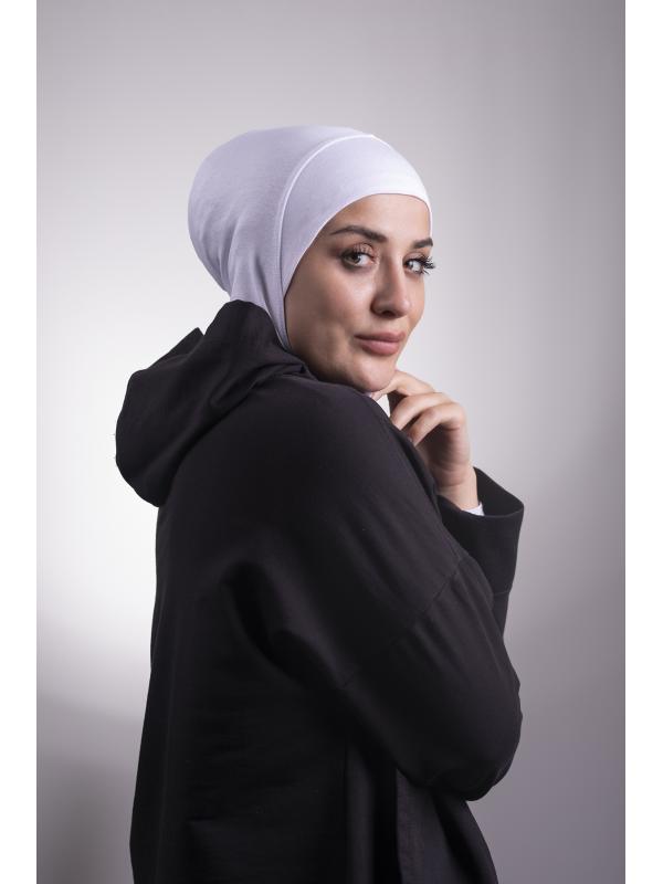 Beyaz Pratik Hazır Geçmeli Bone Viskon Kumaş Hijab Spor 2106_42