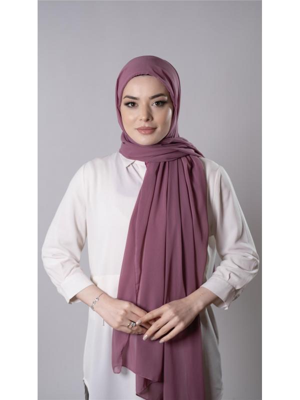 Gül Kurusu Pratik Hazır Geçmeli Şal Şifon Kumaş Hijab Bone 3009_18