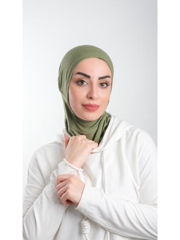 Fıstık Yeşili Pratik Hazır Geçmeli Tesettür Bone Sandy Kumaş Spor Hijab 2113_36