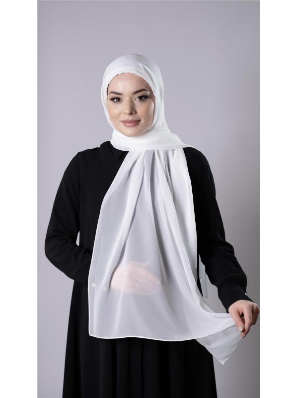 Krem Pratik Hazır Geçmeli Şal Şifon Kumaş Hijab Bone 3009_40