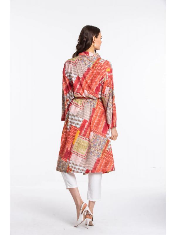 Kadın Nar Desenli Kuşaklı Kimono 60350