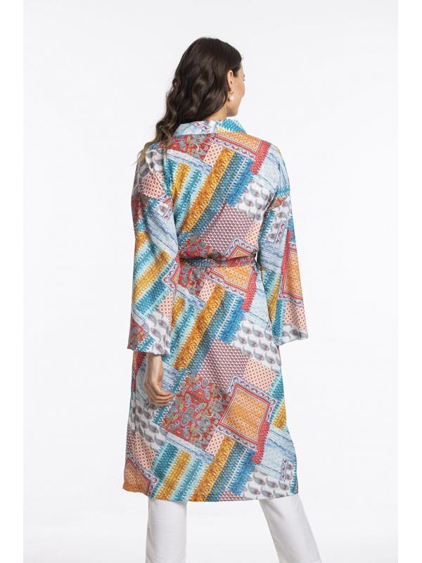 Turkuaz Desenli Kimono 60350