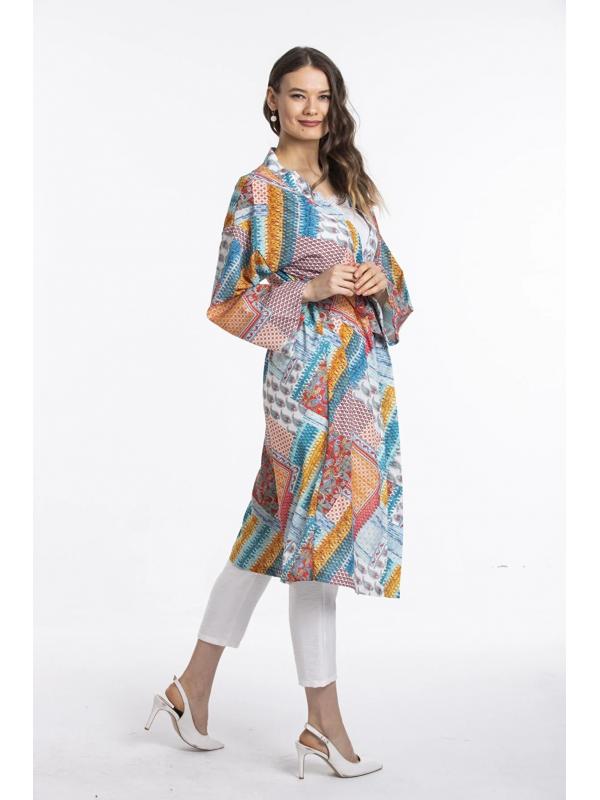 Turkuaz Desenli Kimono 60350