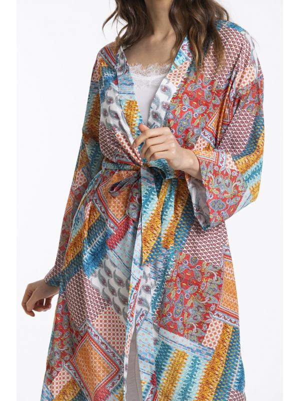 Turkuaz Desenli Kimono 60350