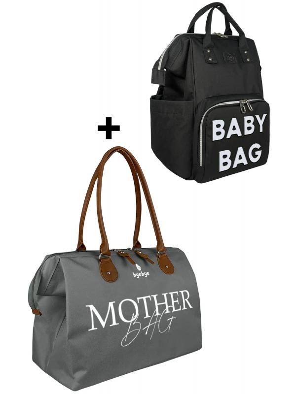 Mother Bag Anne Bebek Bakım Omuz Çantası Silver Anne Bebek Bakım Sırt Çantası